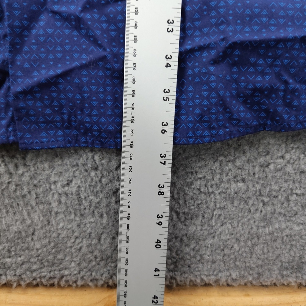 Synrgy Shirt Mens 4XLT Fit by DXL Blue Geometric Button Up Cotton Office EUC - Picture 4 of 7